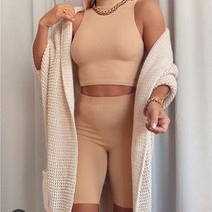 Zara Limitless Contour Beige Bike Shorts NWT size XS/S